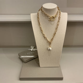Collana catena grossa perla singola